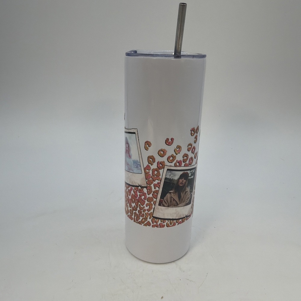 Taylor Swift 20oz Skinny Stainless Steel Tumbler My First Concert Leopard Print